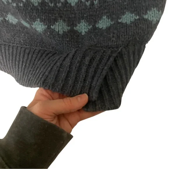 Ruff Hewn | Blue/Teal Nordic Style Cowl Neck Sweater Tunic - Picture 4 of 6